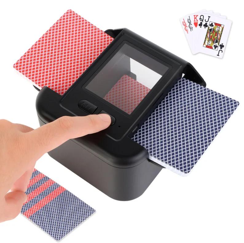 Automatic Card Shuffler 2 Deck Electric Casino Card Shuffler Rechargeable Shuffling Machine for UNO Poker Texas Hold'em Games