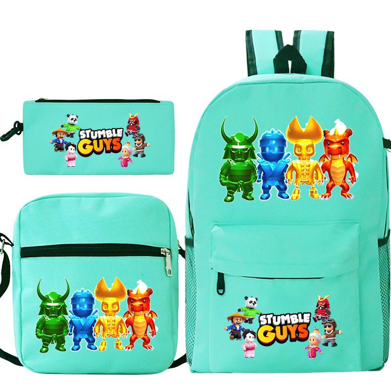 Game Merchandise Printed Children'S Schoolbag Set Teen Backpack Three-Piece Set