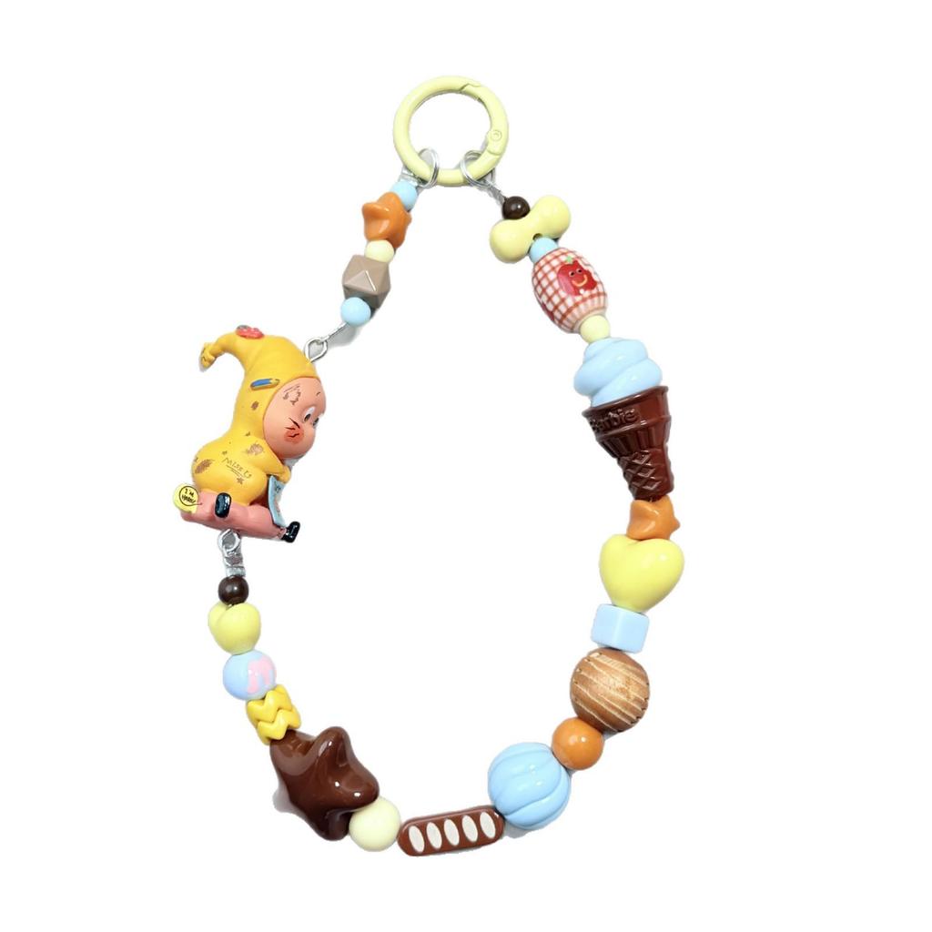 Star Person Beaded Phone Charm: Dopamine Color DIY Keyring