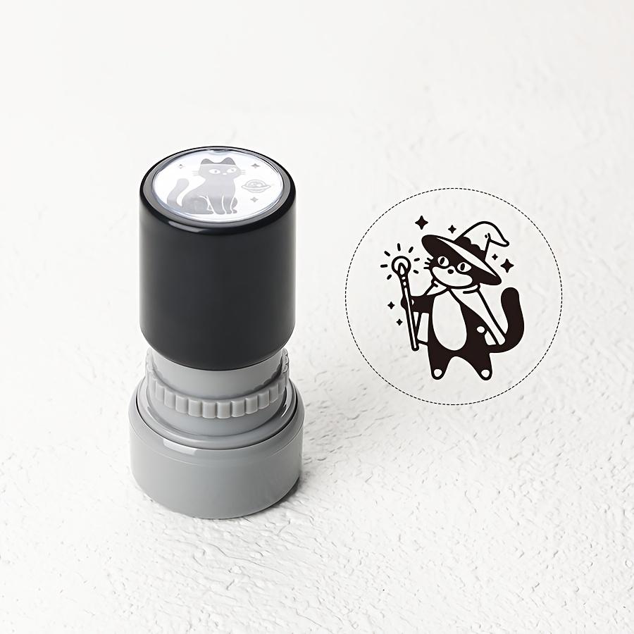 1 Set Cute Black Cat Photosensitive Stamps, Cartoon Cat Pattern Decorative Stamps for Scrapbooking, Notes and DIY Handmade Craft