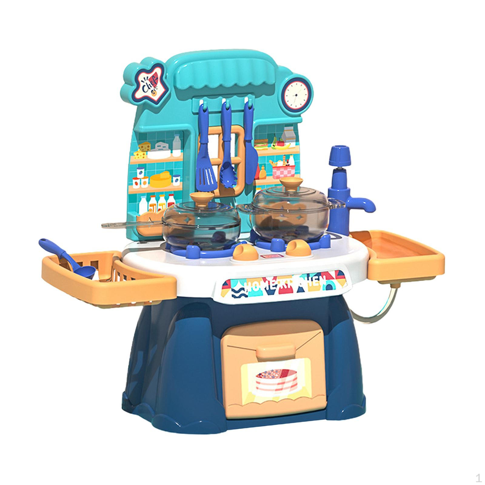 

Chefs Kitchen Set Indoor Outdoor Playset Play House Kitchenware Toys with Cookware синій