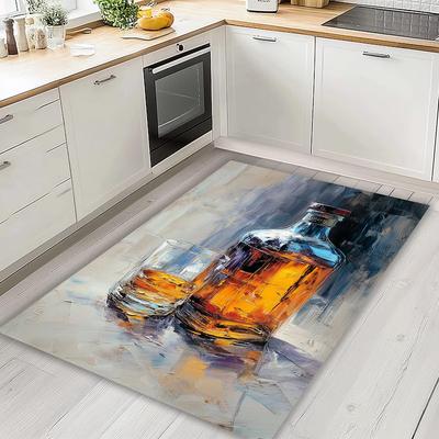 Whisky Teppich Whisky Bereichsteppich Whiskyglas Teppich, Alkohol Teppich Whisky Dekor Teppich Küchen Dekor Teppiche Alkohol Dekor Teppich Küchenteppiche