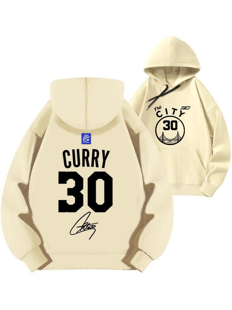 2025 Curry #30 Warriors Hoodie - Thickened Velvet Basketball Sport Top