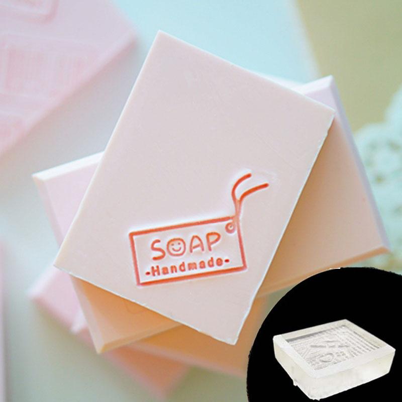 Blumenserie Acryl Seifenstempel, Handgemachtes Seifensiegel, Buchstaben und Muster Geschenk, Transparente Kapitel, 40x40mm