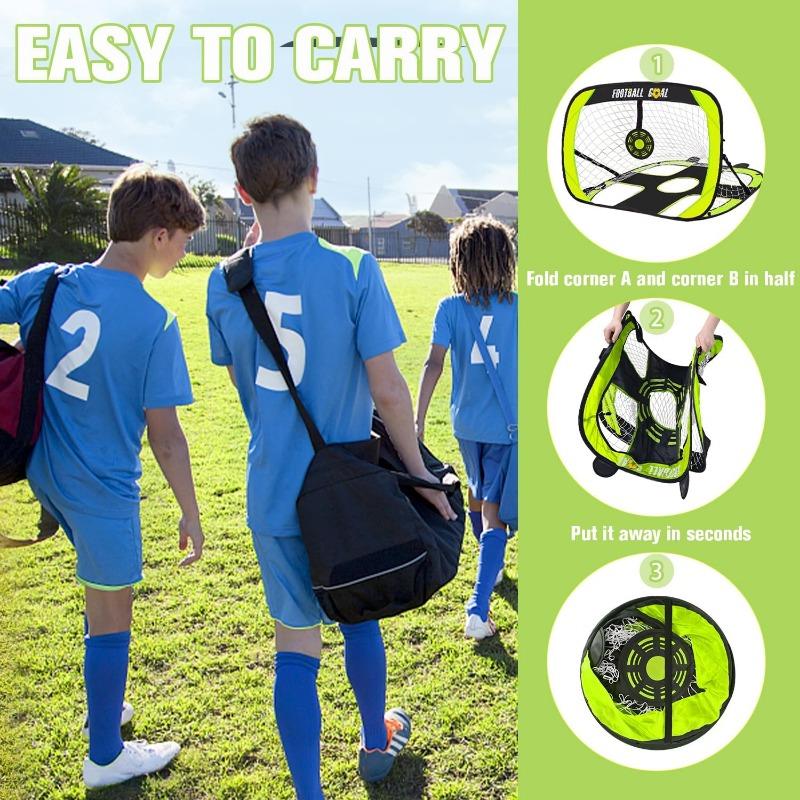 Φορητό Τέρμα Ποδοσφαίρου Δίχτυ Ποδοσφαίρου για Παιδιά για Προπόνηση στην Αυλή Αναδιπλούμενα Τέρματα Εσωτερικού/Εξωτερικού Χώρου Παιχνίδια Νέων Αθλητικό Παιχνίδι Δώρο για Αγόρια
