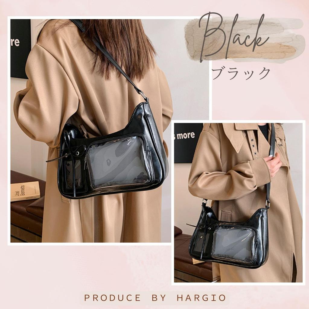 Bolsa de Ombro Harugio Ita Bag, Pequena, Mini, Transparente, Perfeita para Atividades Otaku, Brinquedos de Pelúcia, Y2K, e Bolsas Oshikatsu, Bonita, Estilosa e Popular