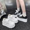 Fashion Women's Low Cut Breathable Hollow Out Sneakers Girls Summer Fashion Casual Shoes Thick Bottom Lightweight Versatile Plain Color