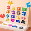 Montessori Wooden Shape Peg Puzzle Fine Motor Skills Color Sorting Board Educational Toy for Kid Classroom Learning Play