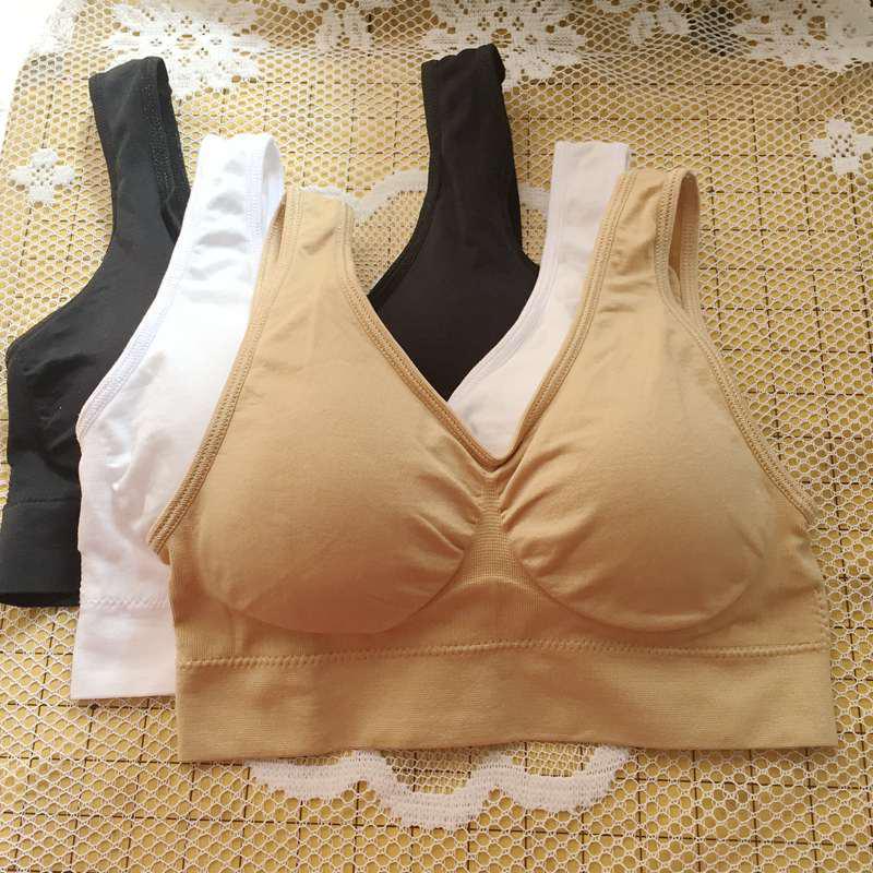 Genie Bra Plus-Size Seamless Wire-Free Sports Bra Yoga Vest with Pads - Set of 3