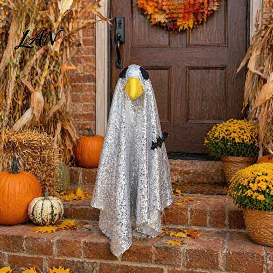 Weatherproof Goose Costume Halloween Ghost Costume, Porch Outfit for Outdoor Lawn Festive Decor, Spooky Holiday Garden Statue Clothing, Funny