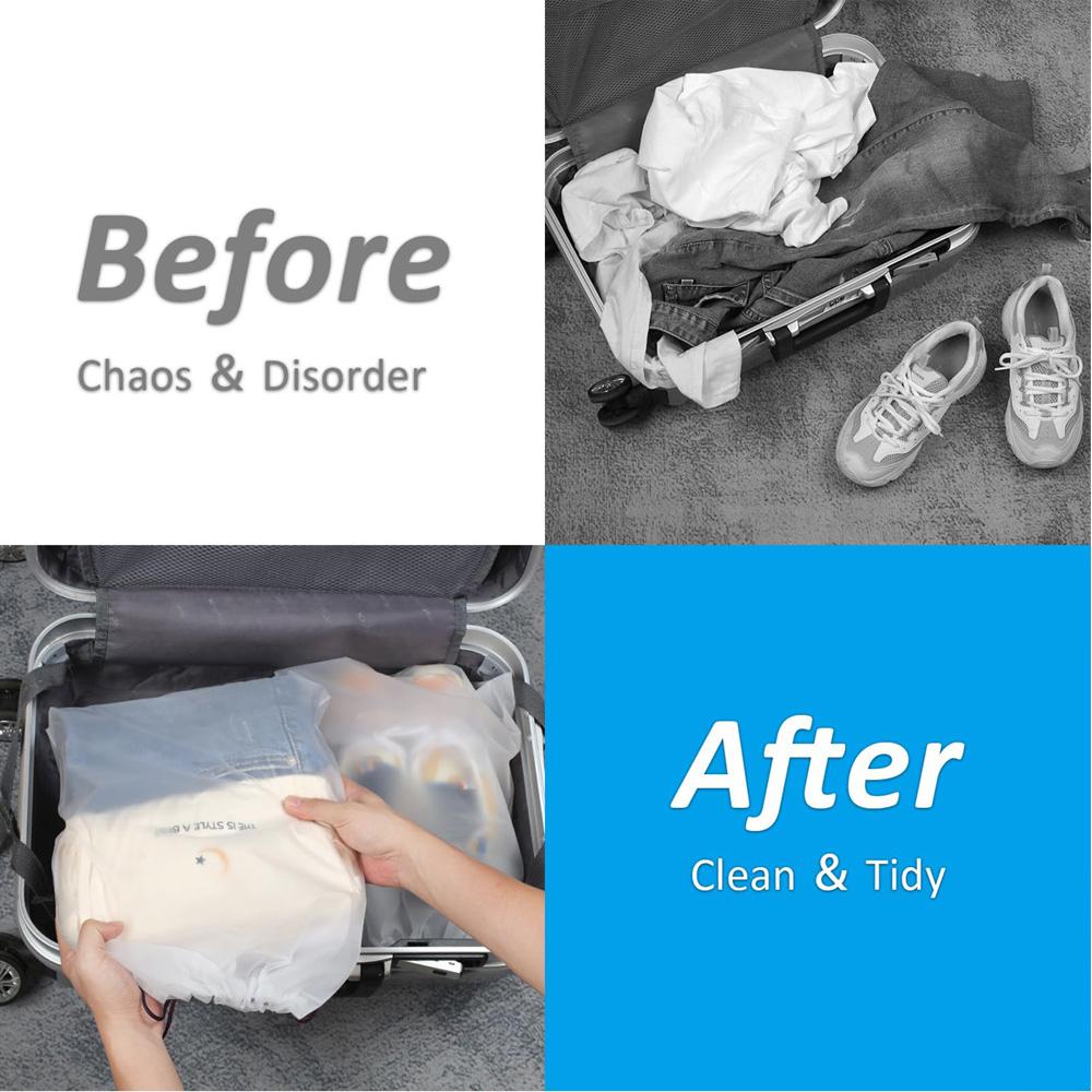 10/20 Portable Shoe Storage Drawstring Eco Storage Bag for Sundries Travel Makeup Bag Waterproof Transparent Plastic Storage Bag