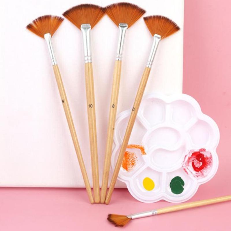 5 sztuk Nylonowe Pędzle Wentylatorowe do Akwareli Artystyczne Pędzle Wentylatorowe do Malowania Olejem Akrylem Do Malowania Akrylowego Akwarelą