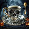 Stilvolle Harzschädel-Kaffeetasse Bonehead-Design Gotischer Schädelbrecher Kaffee-Skelettkopf-Tassen Sammler