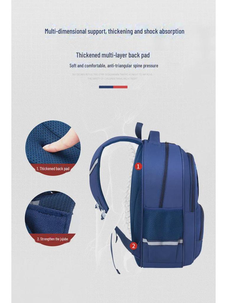 Stilvoller Wasserdichter Leichter Rucksack für Kinder, Klassen 1-6, mit Rückenschutz und Strapazierfähigem Verschleißfestem Design