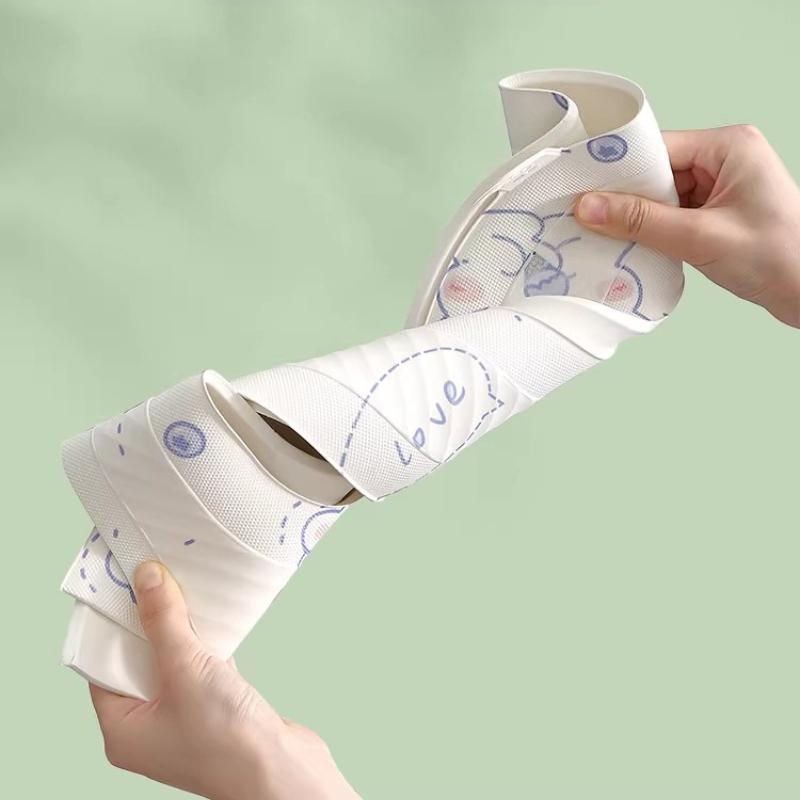 2pcs Cartoon Print Waterproof Quick-dry Toilet Seat Cushion High Elasticity EVA Foam Closestool Seat Cover Reusable Portable Handle Toilet Seat