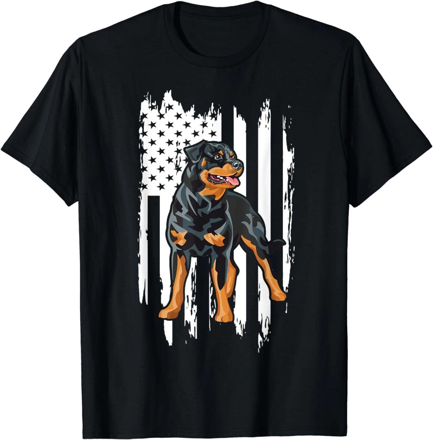 Rottweiler Shirt Vintage USA American Flag Dog Unisex T-Shirt 4XL