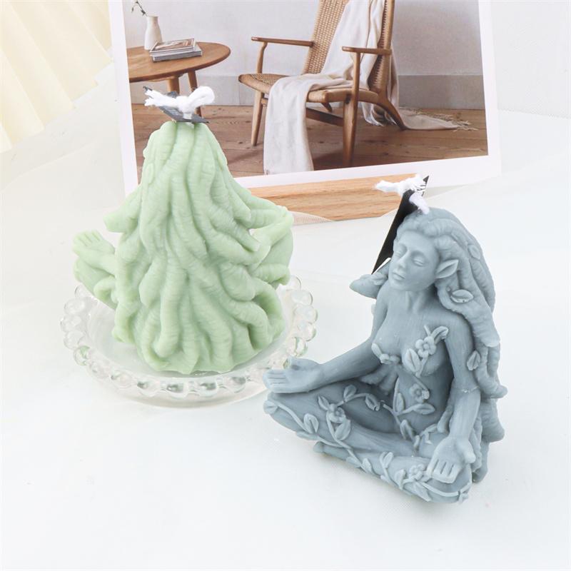 3D Mother Moon Silicone Mold Candle Meditation Yoga Resin Epoxy Soap Cement Mold DIY Greek Goddess of Life Gaia Spiritual Mould