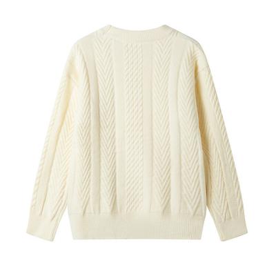 Crew Neck Twisted Knitted Sweater Korean Version Loose Sweater With Large Size Casual Lazy Top
