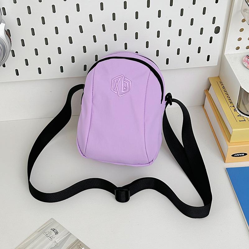 

Canvas bag Women s portable storage Simple fashion Crossbody shell bag Sports fashion Mobile phone bag Travel backpack Double shoulder no pendant фиолетовый