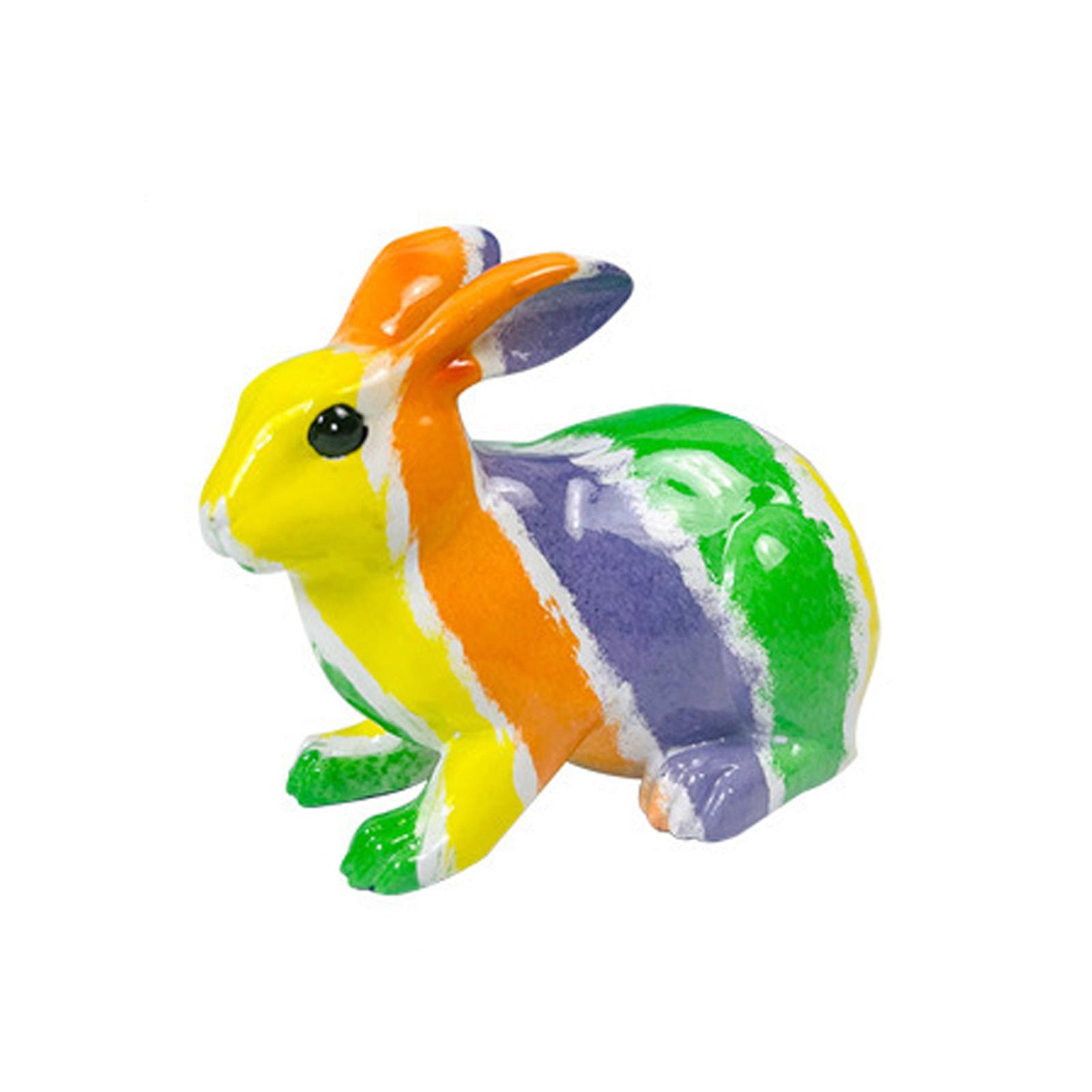 

Статуэтка пасхального кролика из смолы, красочная статуэтка кролика, декоративные поделки, аксессуар для украшения внутреннего двора, сада, двора E