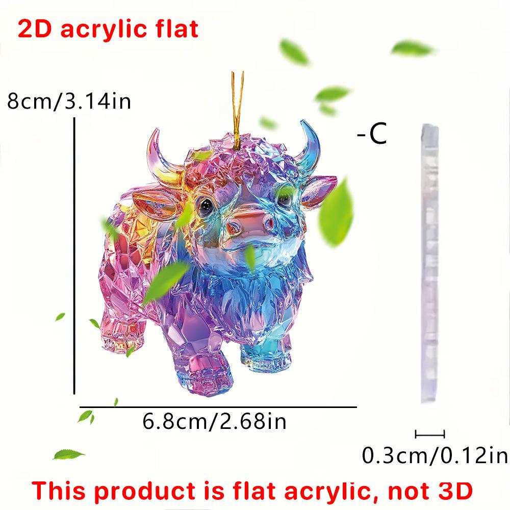 Colorful 2D Animal Acrylic Pendant Ornament for Car