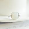 Adjustable Open Ring Women Men Vintage Style Geometric Square Jade-Inspired Copper Statement