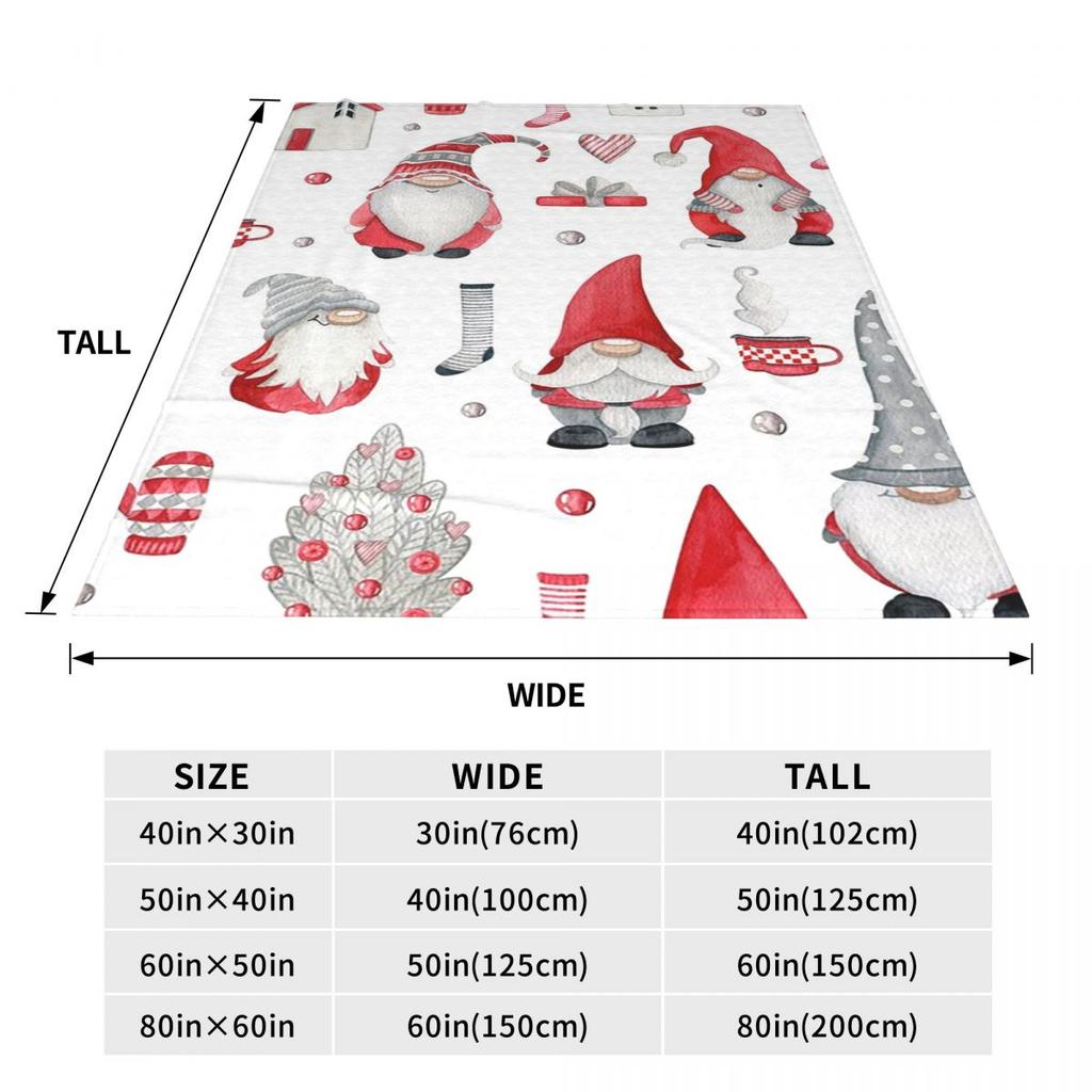 Christmas Gnome Blanket Fleece Sofa Throw Blanket Lightweight Throw Blankets for Home Bedroom Office Throws Bedspread Quilt