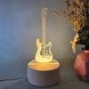 1pc Guitar 3D Night Light, 3D Optical Illusion Lamp With Touch, 7-Color Changing Ambient Light For Bedroom