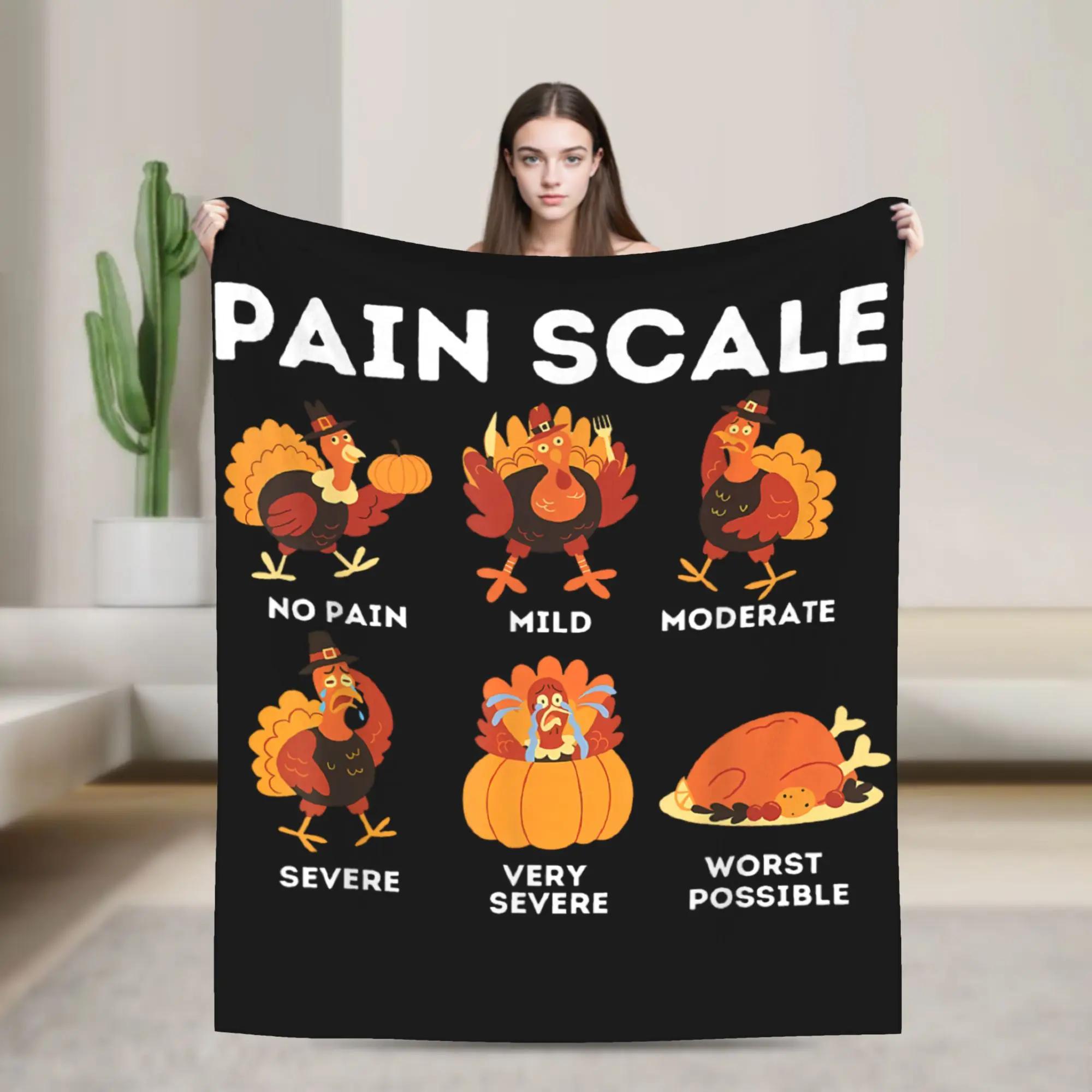Pain Scale Turkey Pain Assessment Trauma Nurse Thanksgiving Blanket Soft Warm Bedding Throw for Winter Girls Couch Bed Bedspread 100x150cm