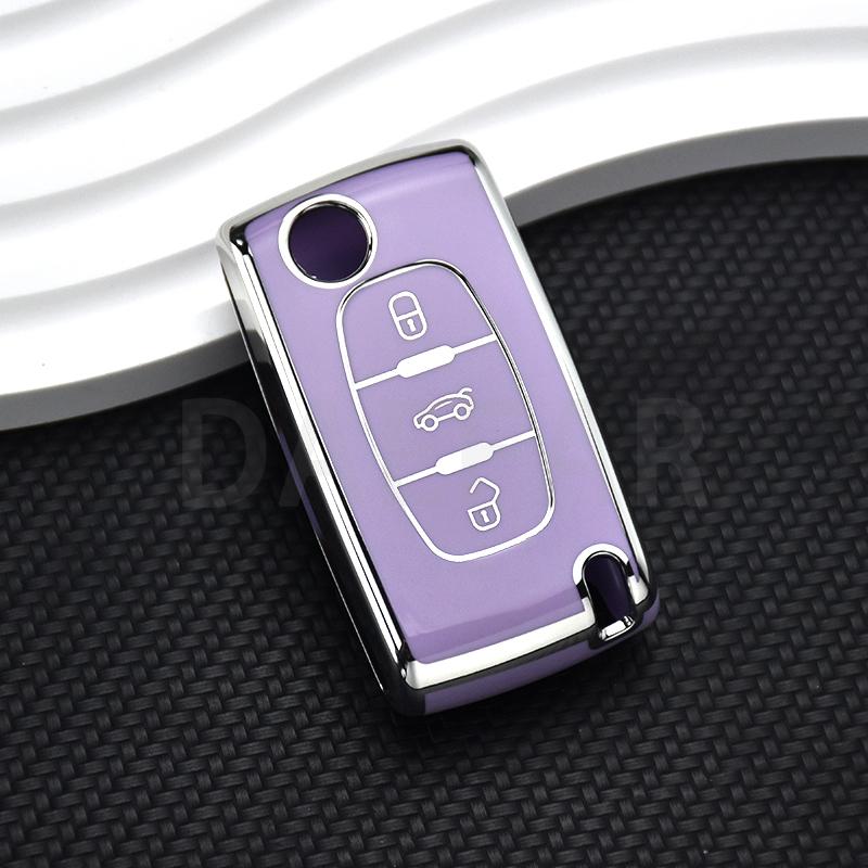 For Citroen C2 C3 C4 C5 C6 C8 for Peugeot 107 207 307 307S 308 407 607 TPU 2 3 Buttons Car Remote Key Case Cover