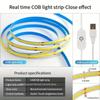 USB 5V COB LED Strip Light Touch Sensor Switch Dimmable Diode Lights For Home Holiday Christmas Lights Home Room Party Decor