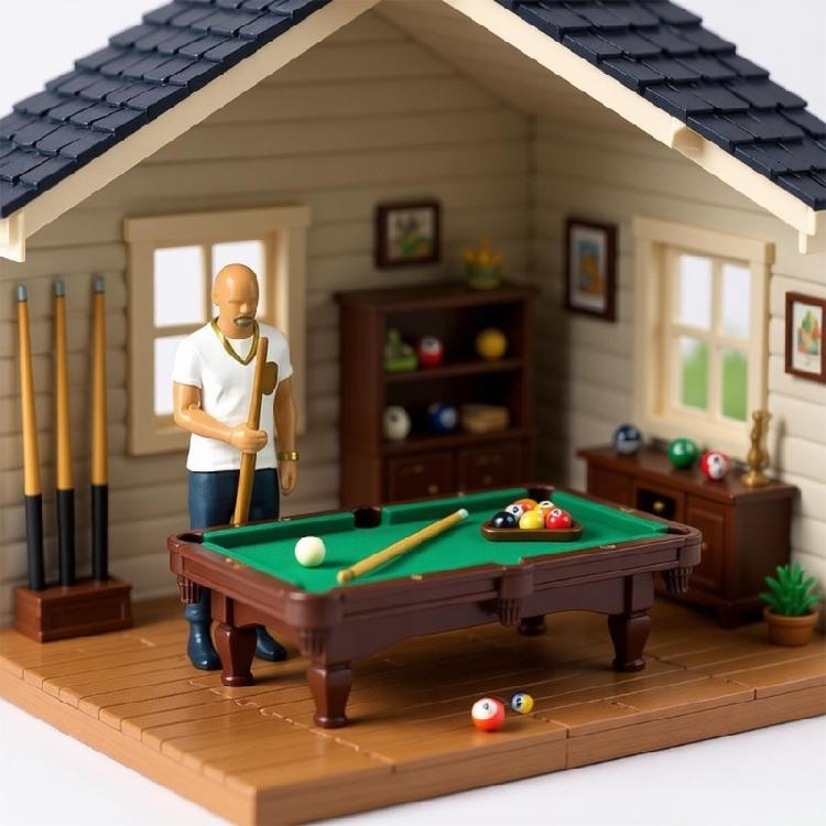 Resin Tiny Figurine 1:64 Scale Miniature Billiards Scene Figure Dioramas Model For DIY Crafts And Landscape Building