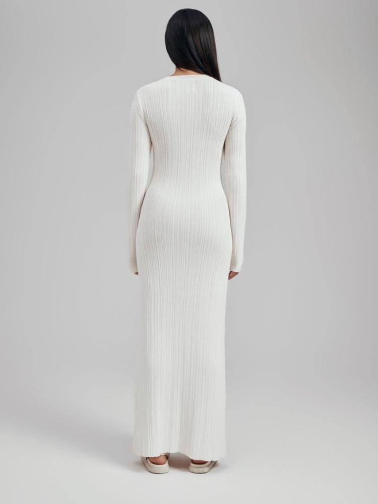 Pletené dámské šaty s kulatým výstřihem podzim zima slim fit s vysokým pasem obepínající boky dámské šaty elegantní s dlouhým rukávem slim dámské