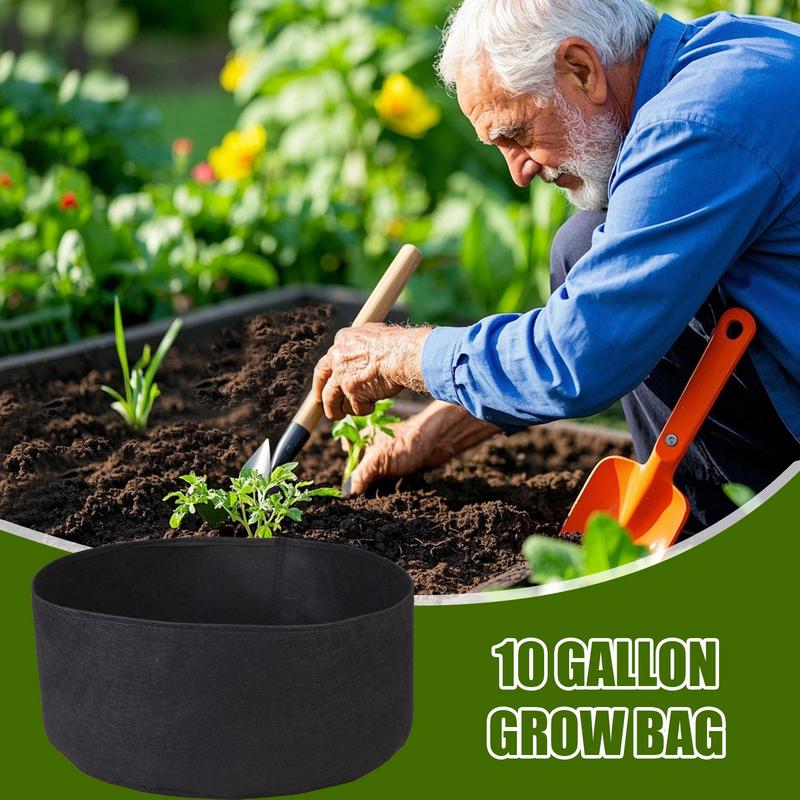 Plant Grow Bags Growing Bags For Vegetables 10X 10/15 Gallon Fabric Planter Pots With Aeration Reusable Container Gardening