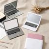 1 Stück Kreativer Mini-Laptop-Stil Kosmetikspiegel, Tragbarer faltbarer Auflege-Spiegel für die Handtasche, Praktische Heim-Schreibtisch-Dekoration Geschenk