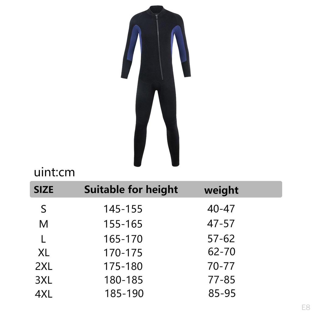 Men Wetsuit Full Body 3mm Neoprene Soft for Boarding Surfing Underwater