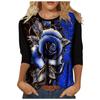 Women's Fashion Casual Print Round Neck Long Sleeve Loose Sweater Top