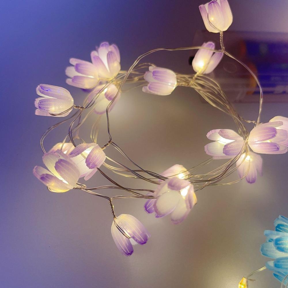 Battery Operated Flowers Night Light 5M 50LED Flower Fairy Light Tulip String Lights  Home