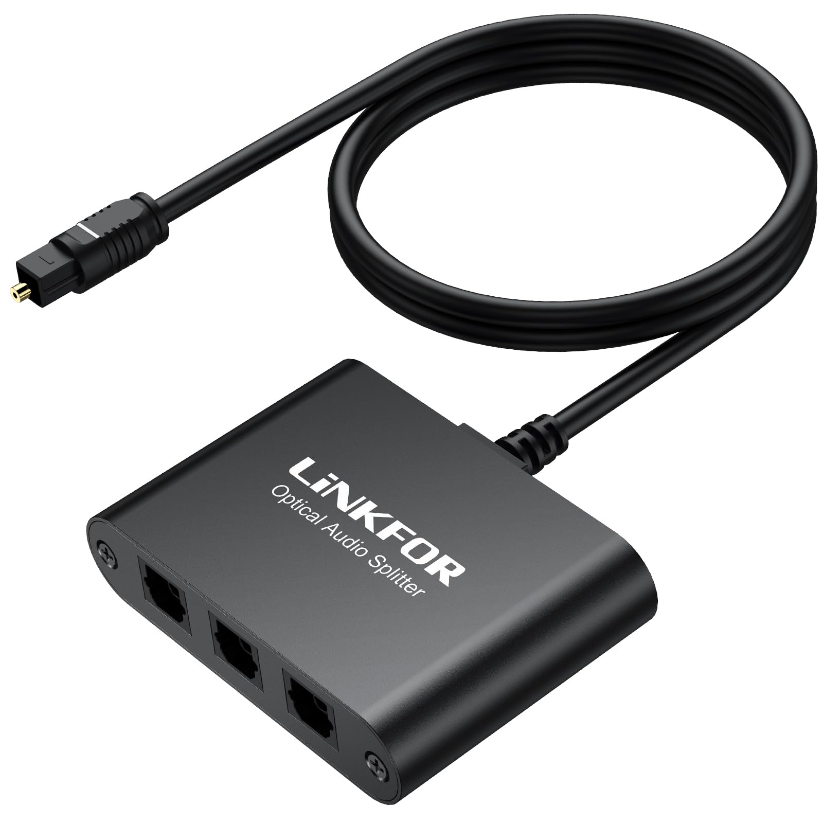 

LiNKFOR Optical Digital 1 3 Supports and Compatible with DVD Aluminum Alloy Japanese Instruction SPDIF/TosLink Splitter, Input, Outputs, LPCM2.0, DTS, чорний
