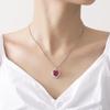 New exaggerated European and American heart-shaped simulated ruby tourmaline encrusted zircon love pendant women's fashion necklace