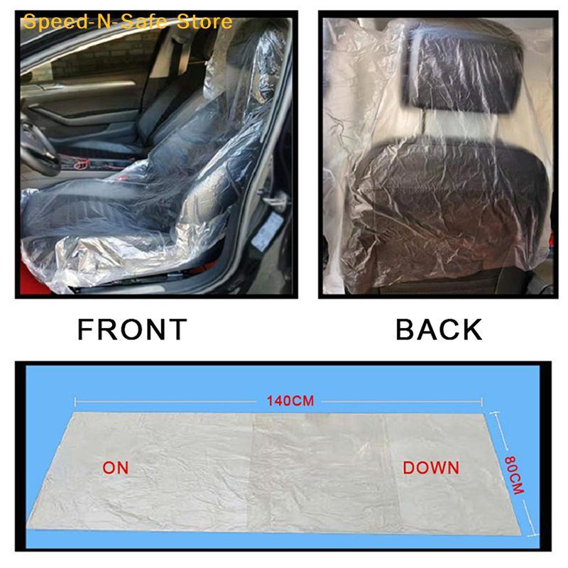 100pcs Disposable Plastic Car Seat Protector For Auto Garage Professionals Oil and Dirt Proof Covers