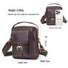 DUJIANG Herren Vintage Crazy Horse Leder Umhängetasche - Echtes Leder Freizeit Outdoor Tasche