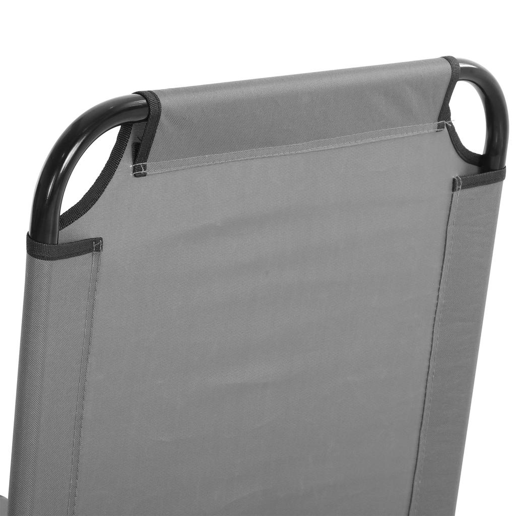 Sun Lounger, 5-Way Adjustable Backrest, Quick-Drying, Metal Frame, 188 x 56 x 28 cm, Grey