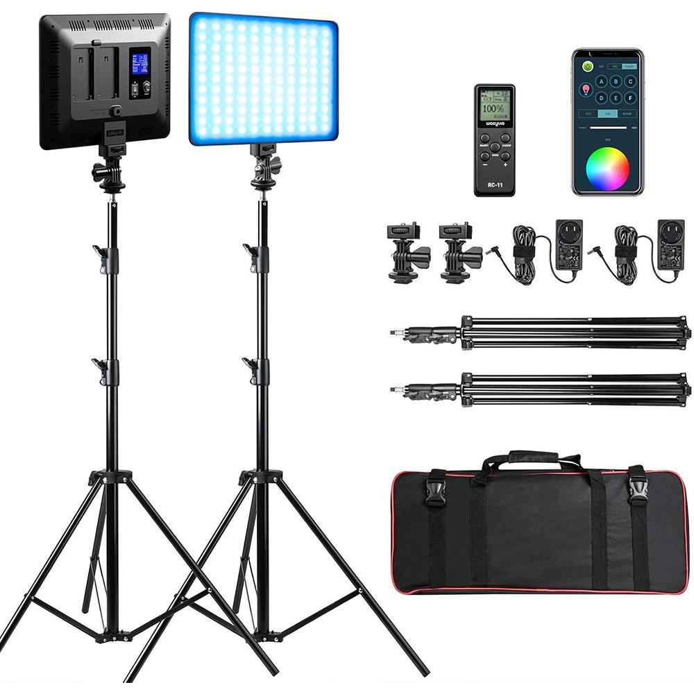 

WEEYLITE Sprite20 2 шт. Светодиодный комплект видеоосвещения для видеозаписи, стриминга, RGB цвет, студийный свет US Plug