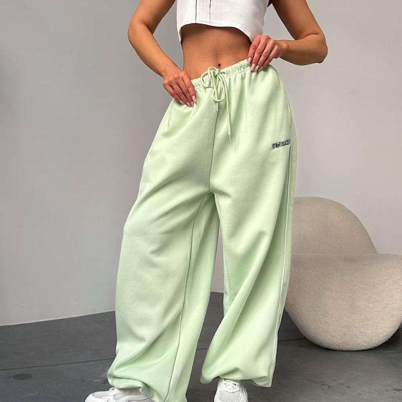 European and American Striped Women's Spring and Autumn Loose Wide Leg Sports Pants