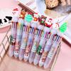 1pc 10 Colors Snowman Handwriting Santa Claus Writing Supplies Stationery Oil Pen Xmas Ball Pen Christmas Ballpoint Comfortable Grip Stationery School
