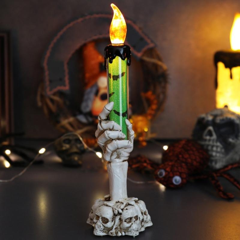 Halloween LED Candle Light Specters Hand Decoration Safe Flameless Design For Scary Party Decors Battery Operated