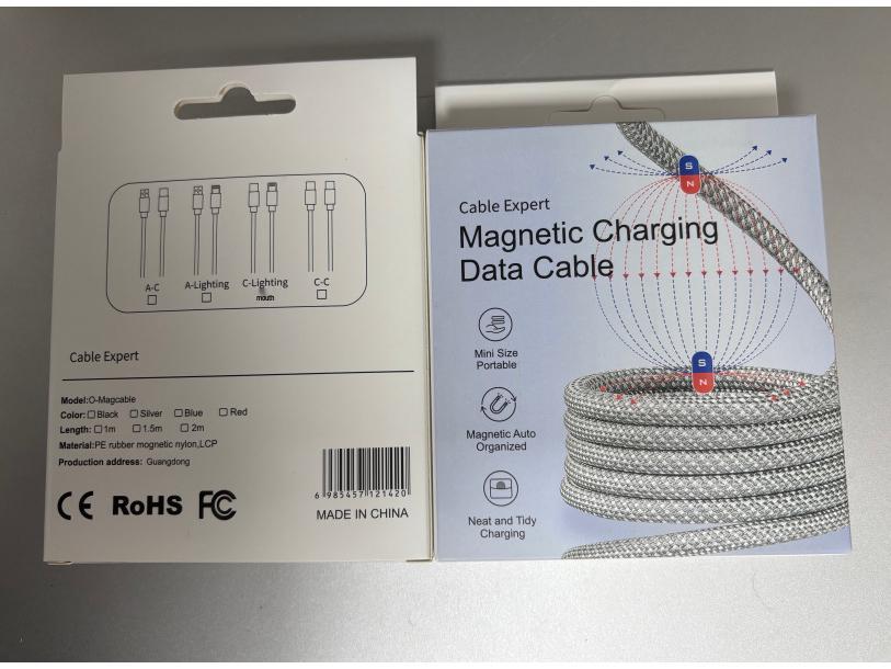 Dual Type-C Fast Charging Colorful Magnetic Woven Data Cable for Android & Apple 15/16.