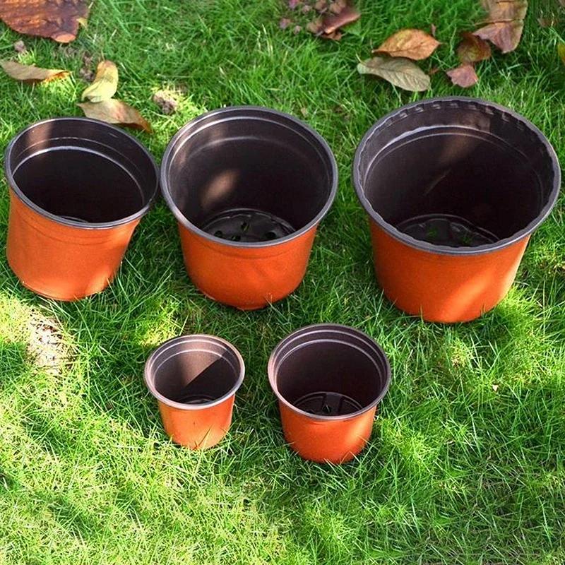 50/20pcs Plastic Flowerpots Nursery Seed Starting Transplant Flower Pot Gardening Plant Container Box Fall Resistant Lightweight