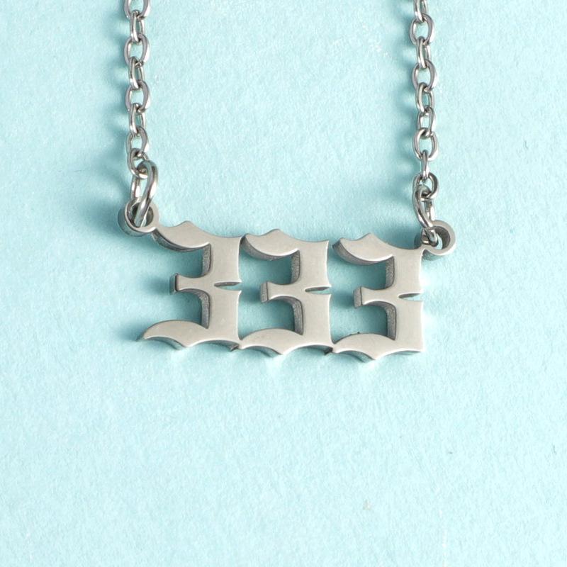 European and American personality number 111-999 stainless steel pendant necklace stainless steel vintage necklace